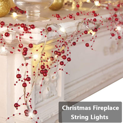 Bulk 13FT 40 LED White Pearl String Lights Battery Operated Lights for Xmas Bedroom Mantel Wedding and Party Decor Wholesale