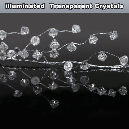 Bulk 5 FT Crystal Diamond Ice Garland Clear Bead Christmas Garland for Tree Fireplace Mantle Wreath DIY and Winter Wonderland Wedding Decor Wholesale