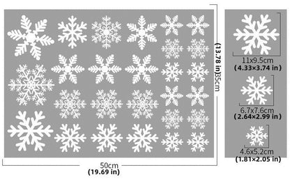 Bulk 135 Pcs Christmas Snowflake Window Clings Static Cling Window Decals for Christmas Decorations Xmas Party Décor Wholesale
