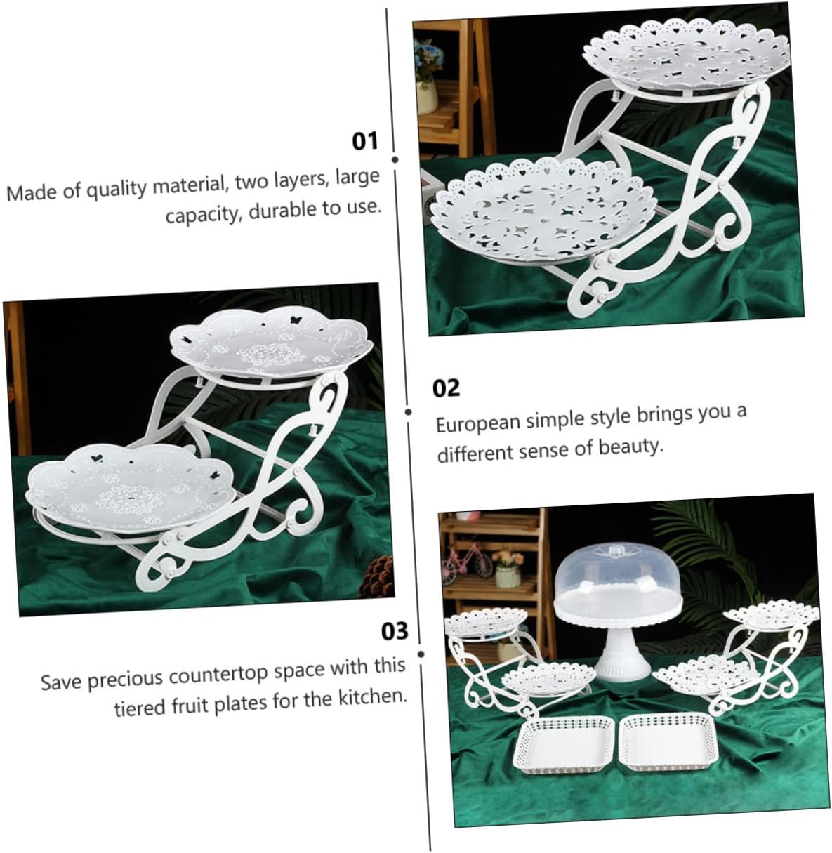 Bulk 2-Tier Dessert Stand Cake Stand Cookie Tray and Fruit Platter Versatile Party Wedding Dessert Display Wholesale