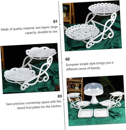 Bulk 2-Tier Dessert Stand Cake Stand Cookie Tray and Fruit Platter Versatile Party Wedding Dessert Display Wholesale