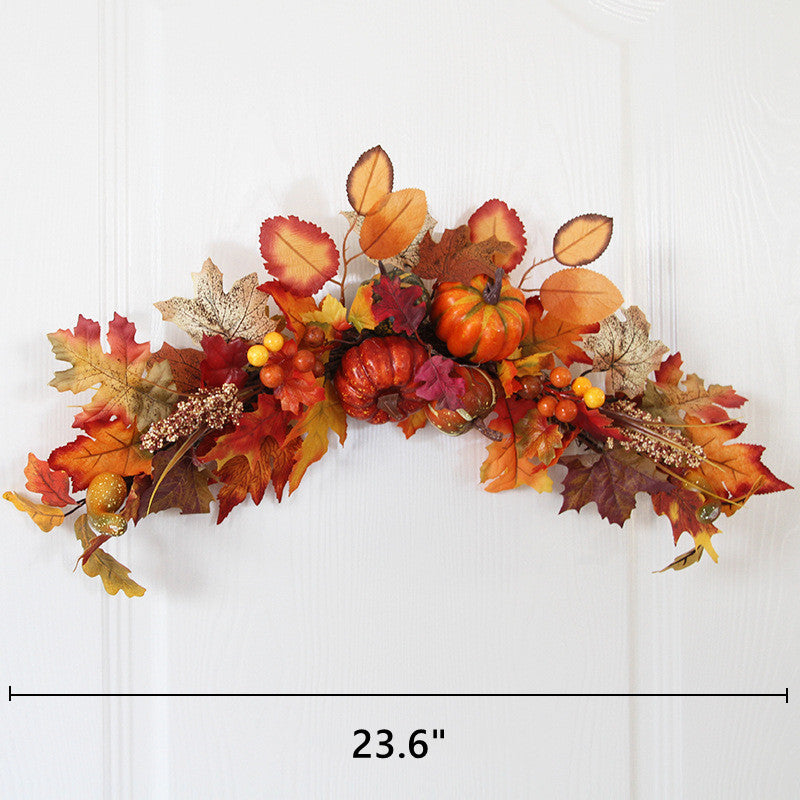 Harvest Pumpkin and Berries Large Artificial Wreath 24 Inch Fall Decoration