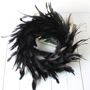 Halloween Black Feather Wreath with Eyeball Decoration 12 Inch Artificial