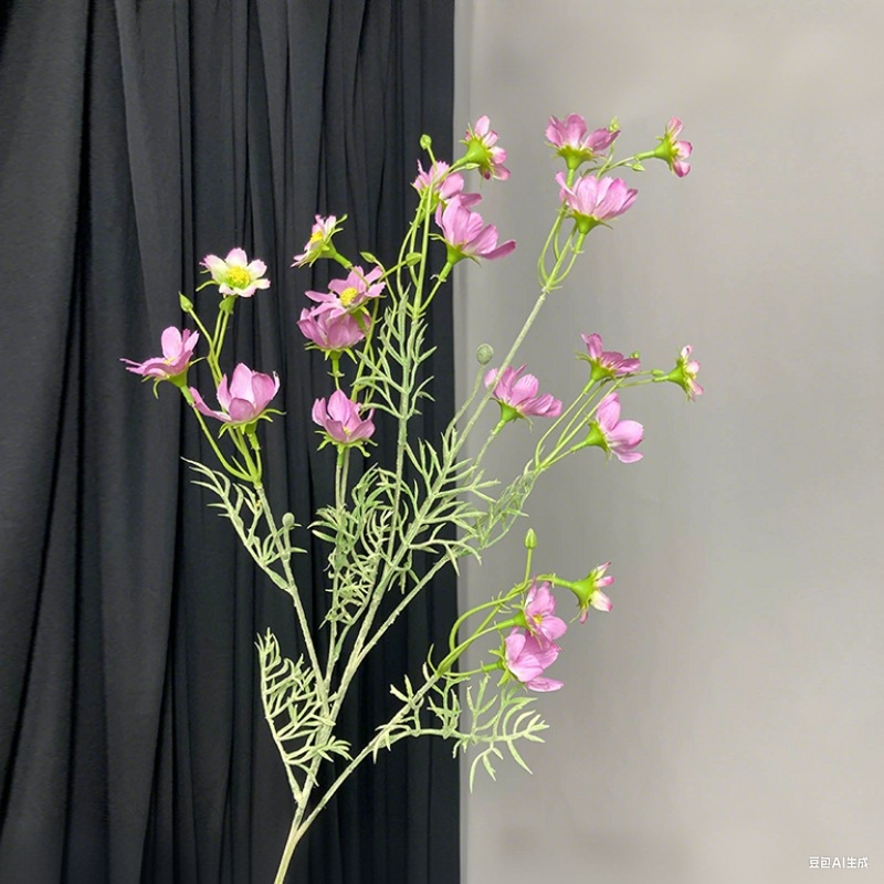 36.7 Inch Artificial Cosmos Flowers, Lifelike Silk Cosmos Blooms for Home Decor, 1 Stem