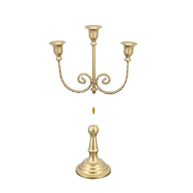 Bulk 3 Arm 10" Gold Candle Holders Wedding & Party Centerpiece Candlestick Holders for Dining Room Birthday Holiday Wholesale