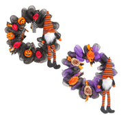 16 Inch Purple Gauze Halloween Pumpkin Wreath Bulk Wholesale Artificial Decor