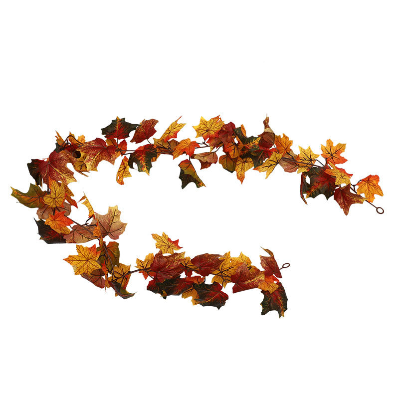 Maple Rattan Garland 69 Inch Autumn Fall Thanksgiving Halloween Decoration
