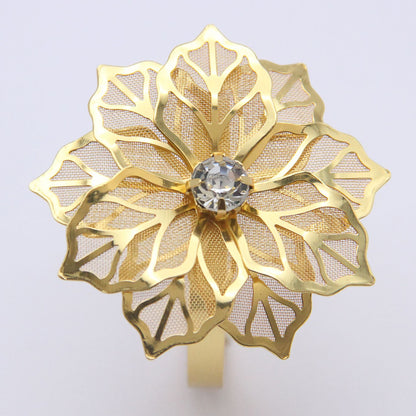 Premium 10 Pack Heavy Duty Metal Rose Napkin Rings Electroplated Wedding Banquet Decor Christmas Anniversary Table Settings