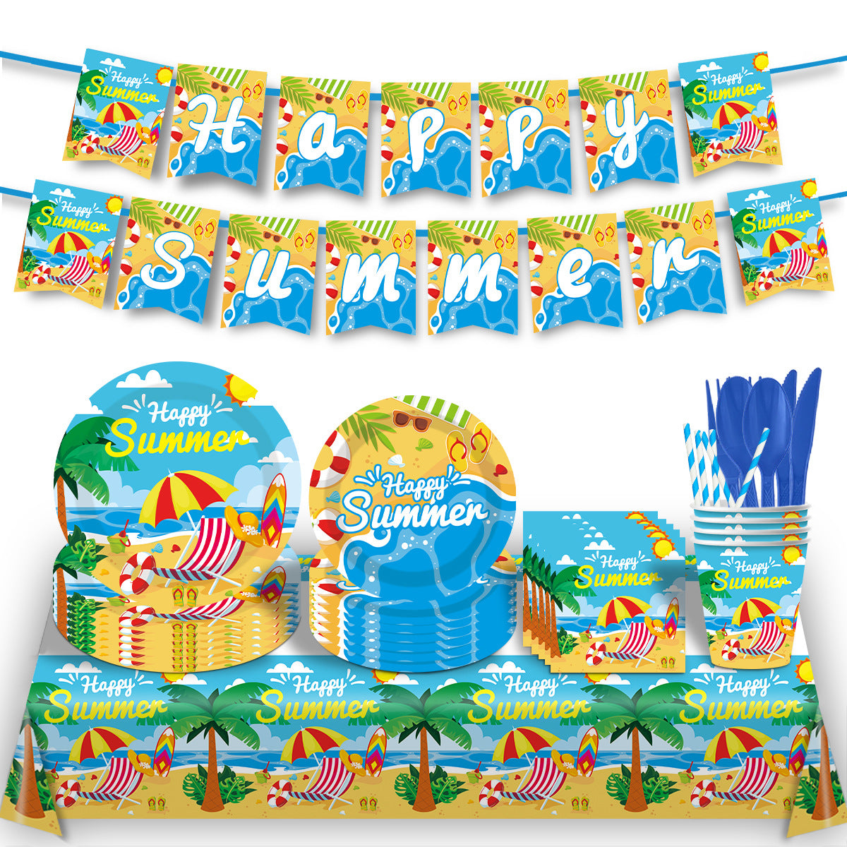Bulk Sunshine Beach Theme Disposable Napkins Birthday Party Supplies and Decorations Wholesale