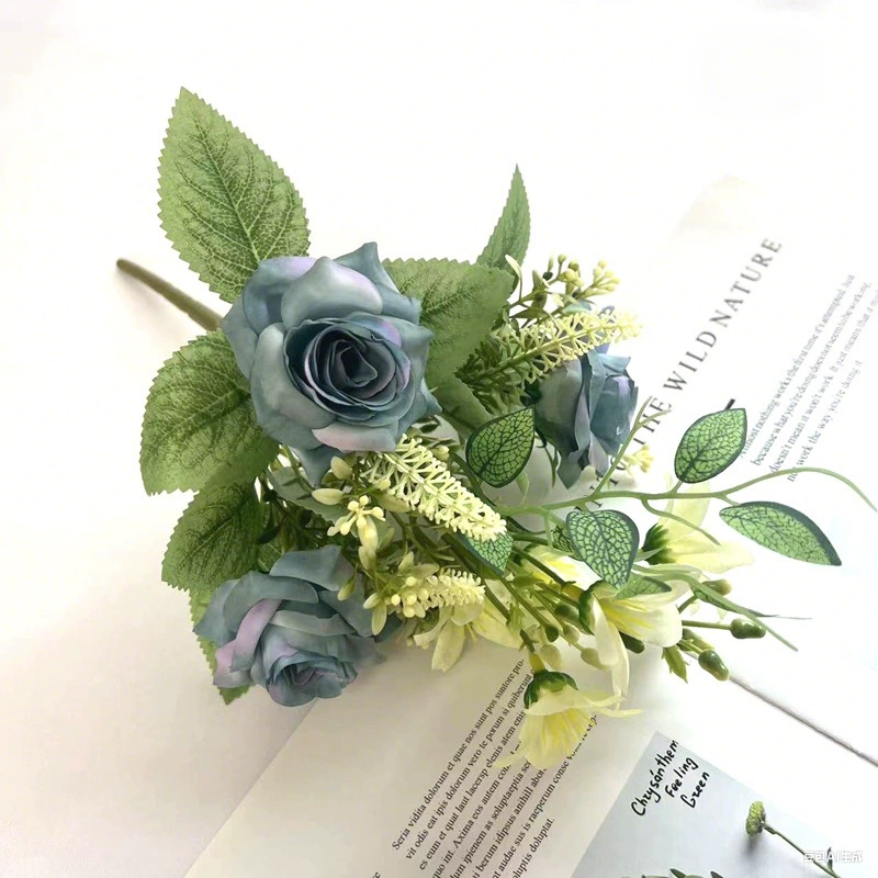 Artificial Rose Flowers 13.3 Inch 6 Stems Lifelike Silk Faux Roses for Vase Arrangements Wedding Bouquets Home Decor