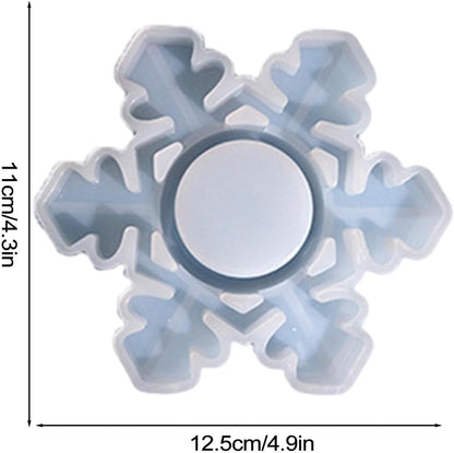 Bulk Snowflake Candle Holder Silicone Mold Resin Snowflake Candle Stand Mold for Home Decor and Craft Projects Wholesale