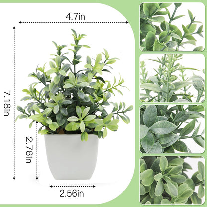 Bulk 4 Pack Mini Artificial Potted Plants Fake Greenery for Indoor Home Table Bedroom and Farmhouse Decor Wholesale