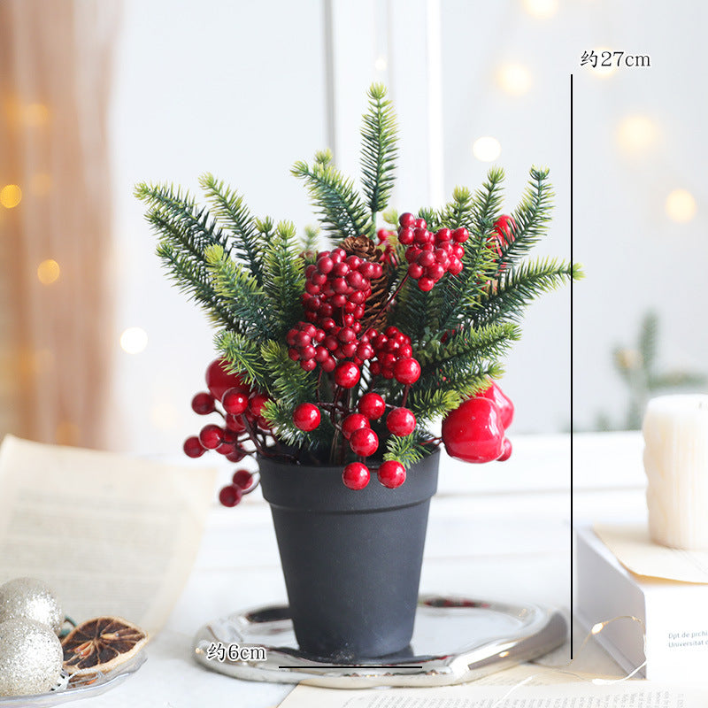 Artificial Red Berry Bonsai 10 Inch Christmas Decoration