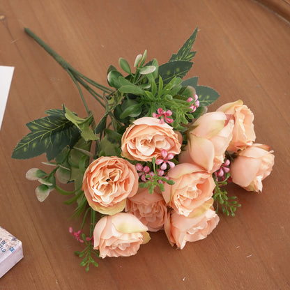 Wedding Floral Backdrop Artificial Peony Bush - 11.8" 10-Head Silk Decor for Venue Styling