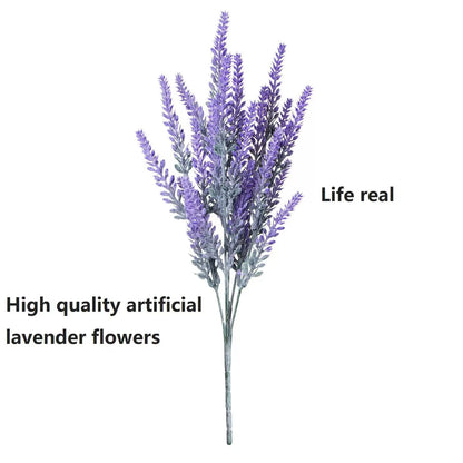 Premium Artificial Lavender Plants 12 Pack UV Resistant Faux Greenery with Rustproof Stems for Indoor Wedding & Outdoor Home Decor