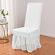 Bulk Milk Silk Gauze Skirt Chair Cover suitable for Hotel Restaurant Conference Banquet Wedding and Party Decoration Wholesale