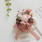 Pink Rose Mum Boutonnieres and Corsages Bulk Set, Artificial Flowers, Multiple Pieces