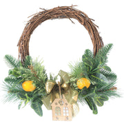 Artificial Christmas Lemon Wreath 12 Inch Silk Fruit Decor