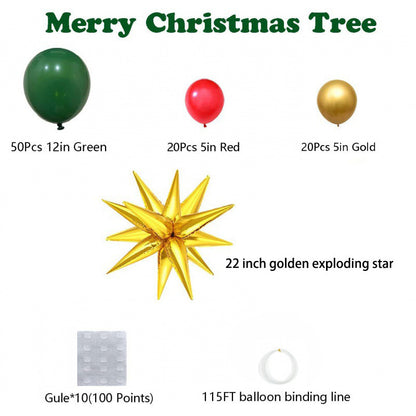 Bulk Christmas Tree Shaped Latex Balloons Festive Party Decorations Wholesale