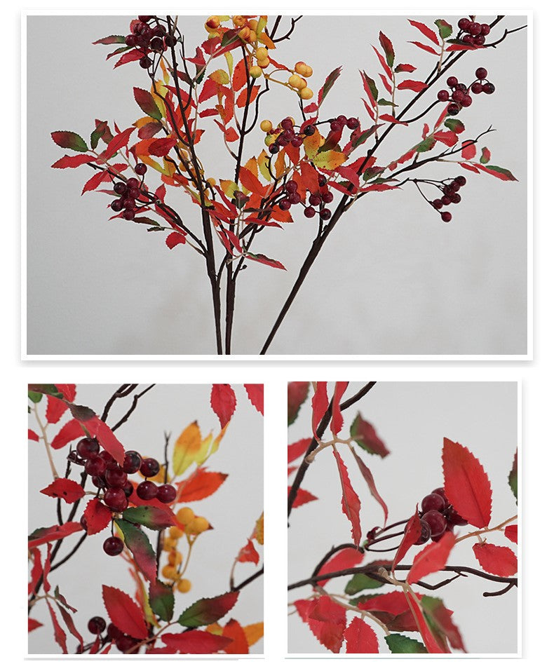 34 Inch Nandina Domestica Berry Fruit Artificial Branches Stems Spray for Fall Arrangement Bulk