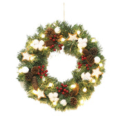 Christmas Pine Cones Garland with LED Lights, Artificial 12", 16", 20" Decorative Holiday Decor