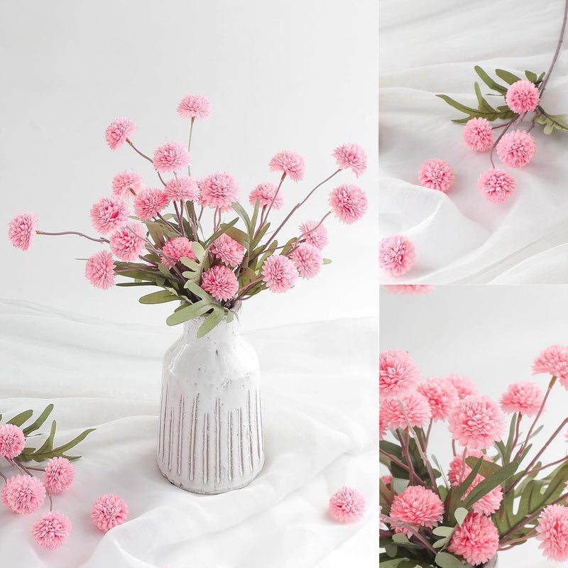 5 Pcs Artificial Silk Pompon Mums Flowers, Beige, 6 Inch Stems, Realistic Chrysanthemums for DIY Bouquets and Wedding Decor