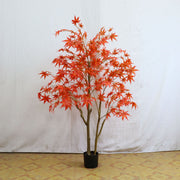 Artificial Japanese Maple Silk Tree 36 Inch Fall Colors Lifelike Plant with Basket Decoration Bulk Wholesale