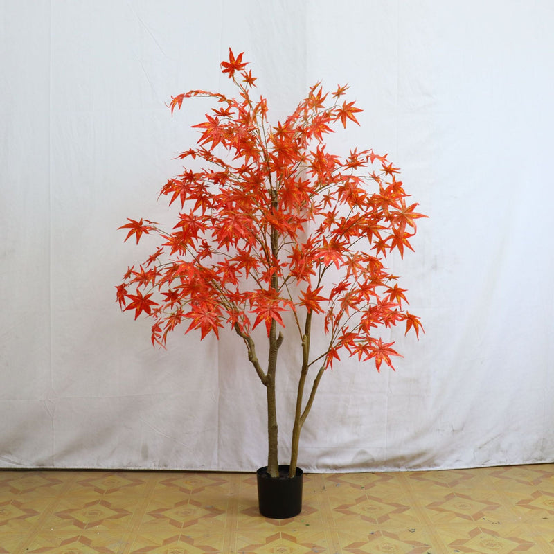 Artificial Japanese Maple Silk Tree 36 Inch Fall Colors Lifelike Plant with Basket Decoration Bulk Wholesale