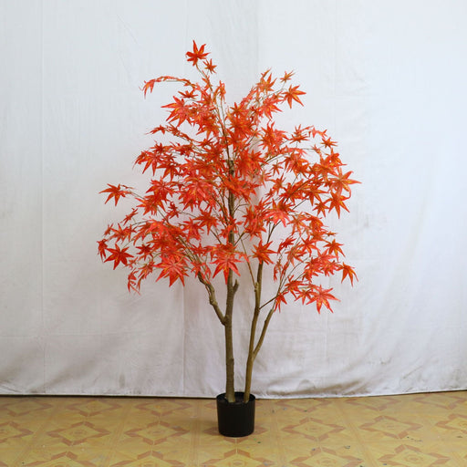 Artificial Japanese Maple Silk Tree 36 Inch Fall Colors Lifelike Plant with Basket Decoration Bulk Wholesale