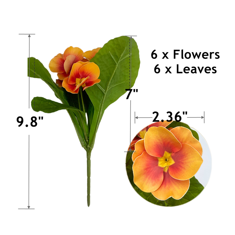 5 Pcs Artificial Pansy Flowers 9.8 Inch UV Resistant Outdoor Silk Plants