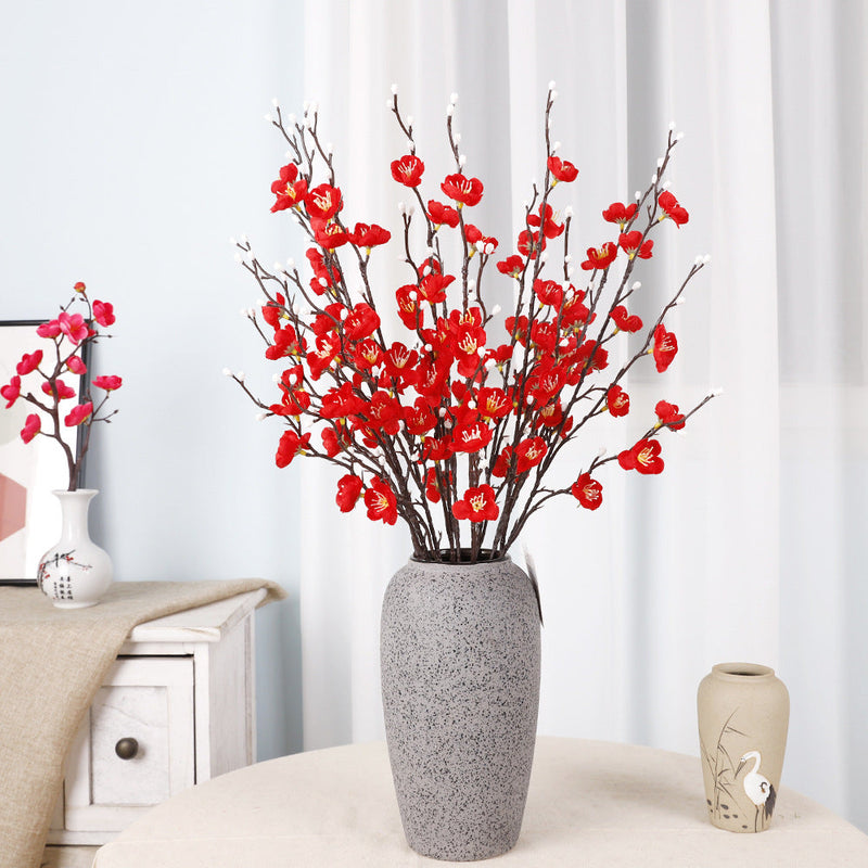 10 Pcs 21.6 Inch Artificial Plum Blossom Stems Bulk Spring Flowers Silk