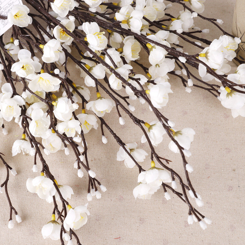 10 Pcs 21.6 Inch Artificial Plum Blossom Stems Bulk Spring Flowers Silk