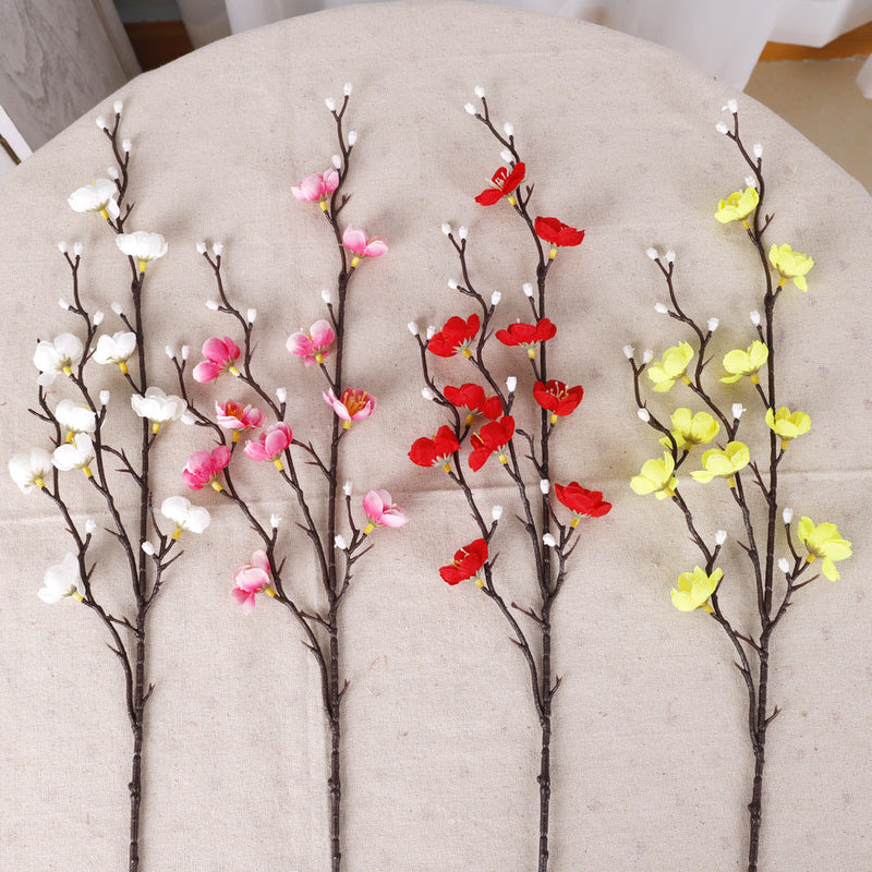 10 Pcs 21.6 Inch Artificial Plum Blossom Stems Bulk Spring Flowers Silk