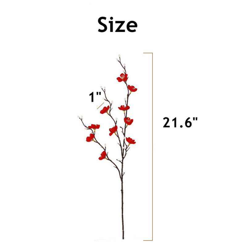 10 Pcs 21.6 Inch Artificial Plum Blossom Stems Bulk Spring Flowers Silk