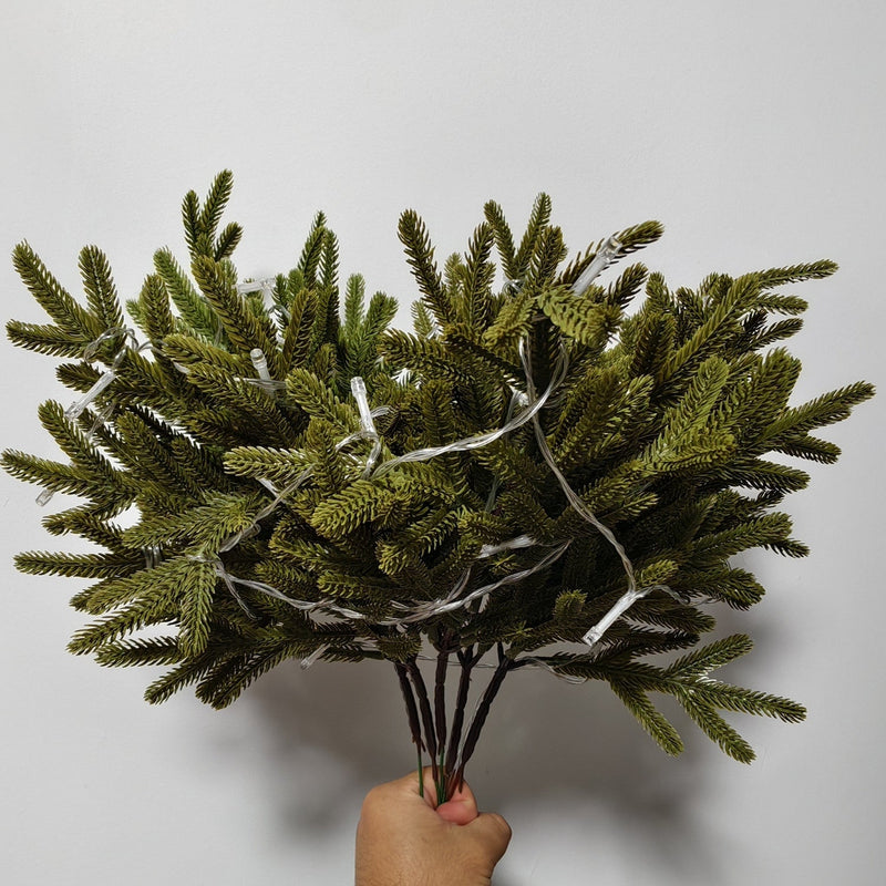 16 Inch Pre-Lit Norfolk Pine Branches 5 Pcs Bulk Artificial Christmas Vase Fillers
