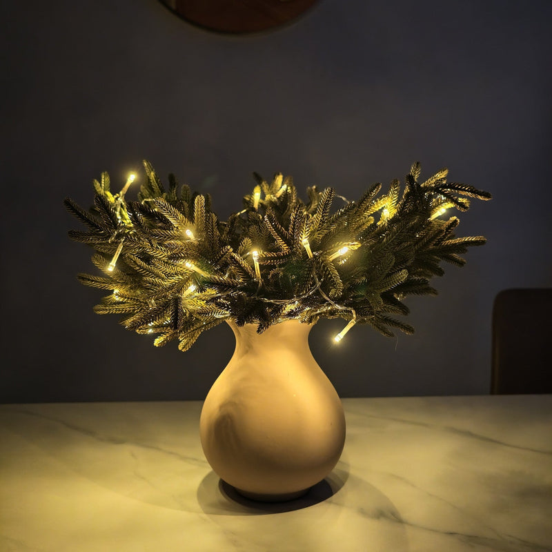 16 Inch Pre-Lit Norfolk Pine Branches 5 Pcs Bulk Artificial Christmas Vase Fillers