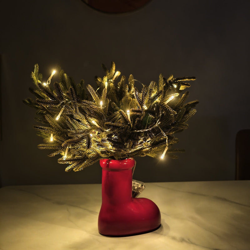 16 Inch Pre-Lit Norfolk Pine Branches 5 Pcs Bulk Artificial Christmas Vase Fillers