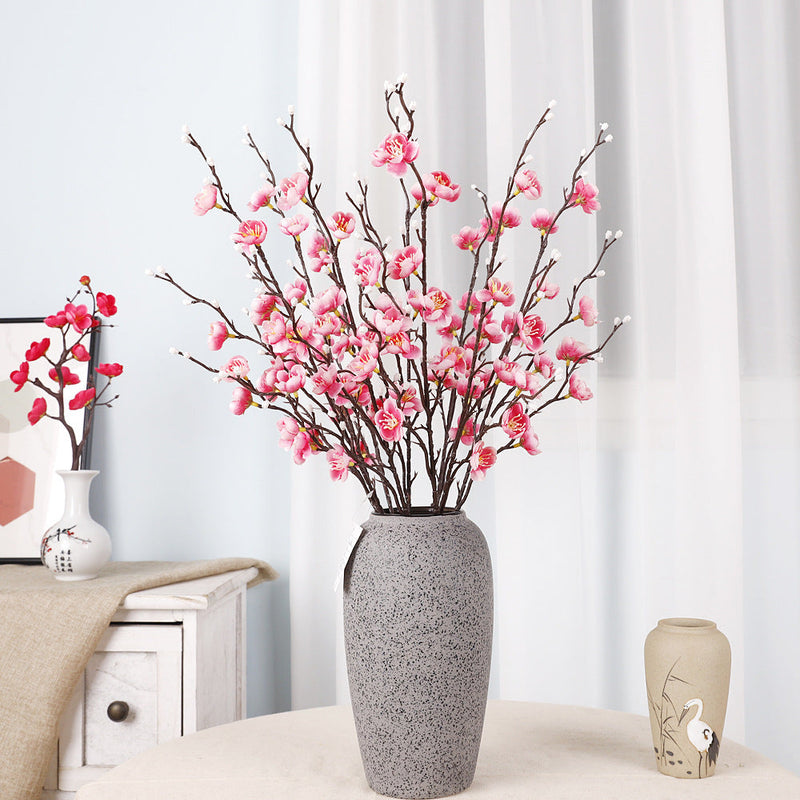 10 Pcs 21.6 Inch Artificial Plum Blossom Stems Bulk Spring Flowers Silk