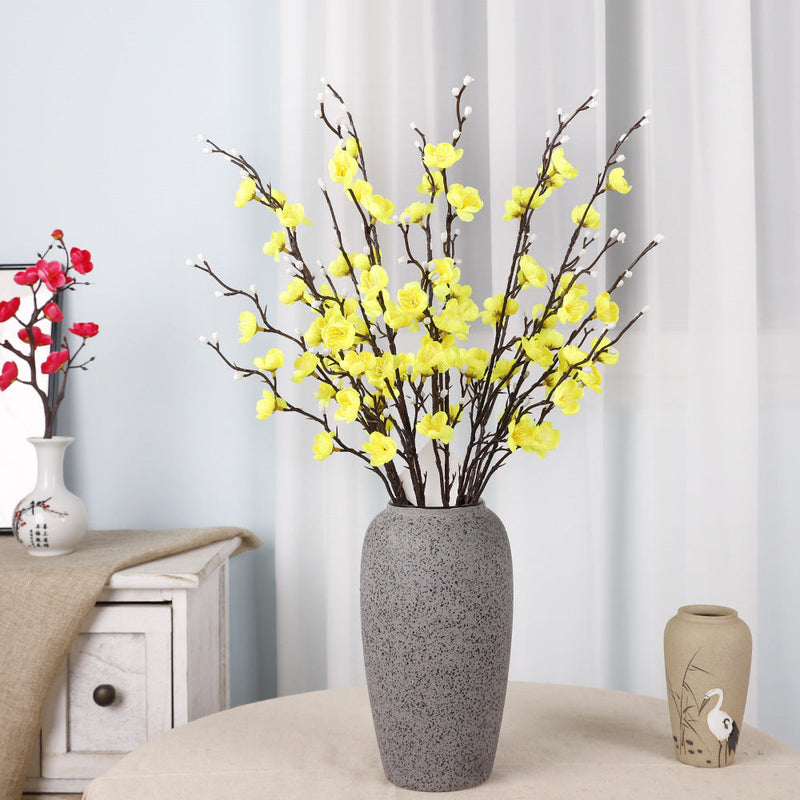 10 Pcs 21.6 Inch Artificial Plum Blossom Stems Bulk Spring Flowers Silk