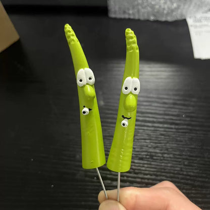 6-Pack Asparagus Garden Stakes - Cute Resin Lawn & Plant Decor (3.5x0.7x0.7 Inches)