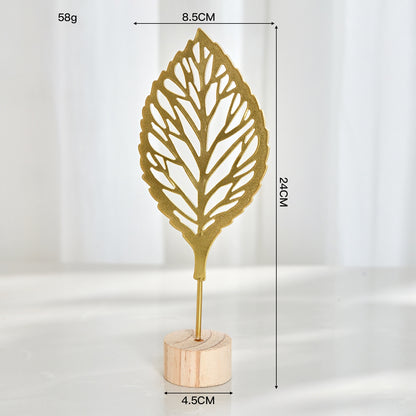 6-Piece Metal Leaf Table Decor Set – Modern Shelf & Desk Accents for Living Room, Entryway & Bar Cabinet