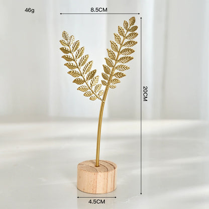 6-Piece Metal Leaf Table Decor Set – Modern Shelf & Desk Accents for Living Room, Entryway & Bar Cabinet