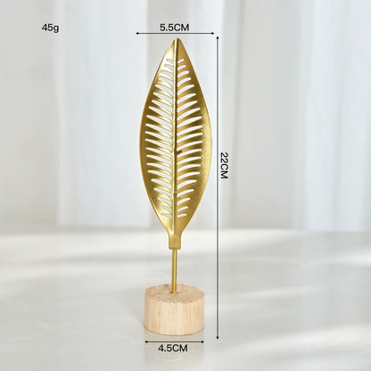 6-Piece Metal Leaf Table Decor Set – Modern Shelf & Desk Accents for Living Room, Entryway & Bar Cabinet