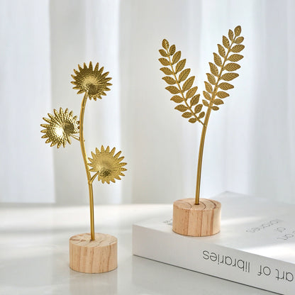 6-Piece Metal Leaf Table Decor Set – Modern Shelf & Desk Accents for Living Room, Entryway & Bar Cabinet