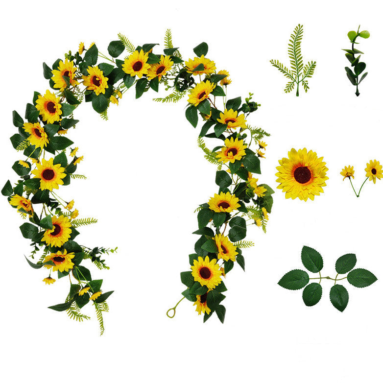 6.4 Ft Artificial Sunflower Garland 6 Pcs Silk Flower Runner DIY Decoration