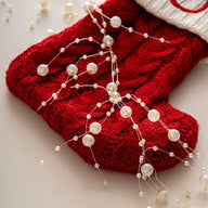 6.66-ft Sparkle Bead Garland – DIY Round Pearl Strand for Christmas Tree, Wreath & Gift Wrap