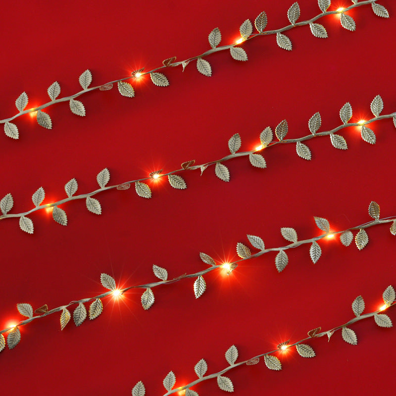 6.56ft (2M) Golden Yellow Leaf LED String Lights, Modern Design, Bulk Set, No Battery Needed