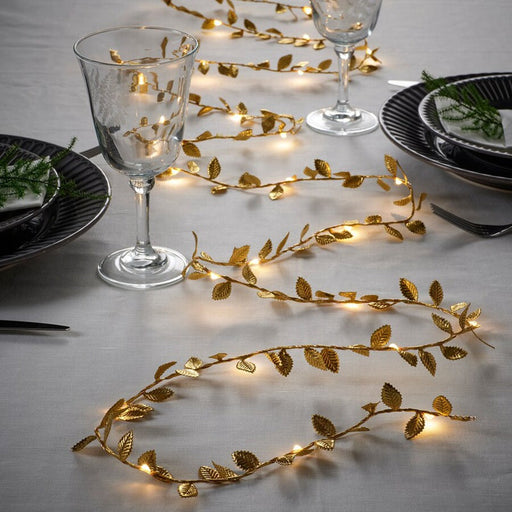 6.56ft (2M) Golden Yellow Leaf LED String Lights, Modern Design, Bulk Set, No Battery Needed