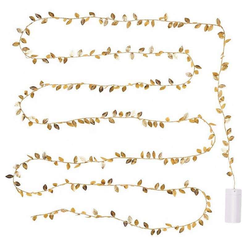 6.56ft (2M) Golden Yellow Leaf LED String Lights, Modern Design, Bulk Set, No Battery Needed