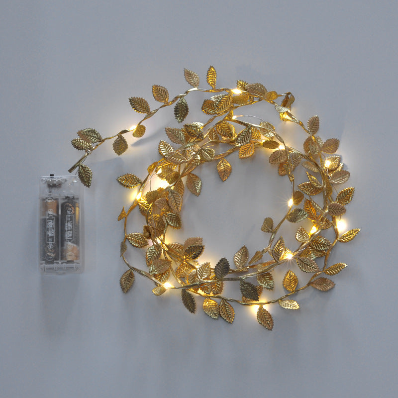 6.56ft (2M) Golden Yellow Leaf LED String Lights, Modern Design, Bulk Set, No Battery Needed